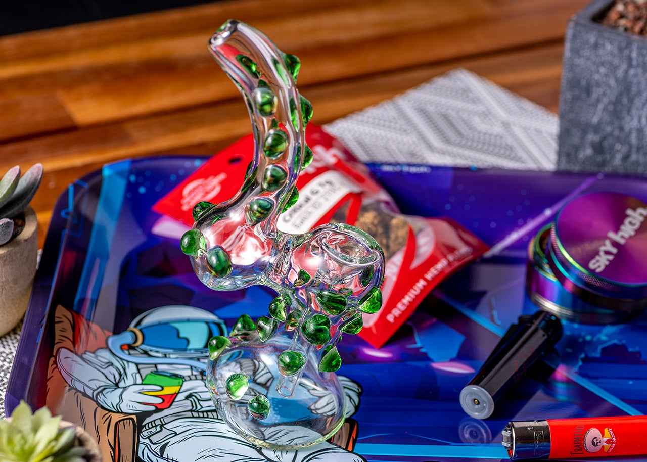 8" Color Dotted Bubbler