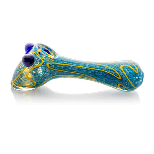 4.5" Frit Swirl Wave Hammer Spoon Pipe image 1