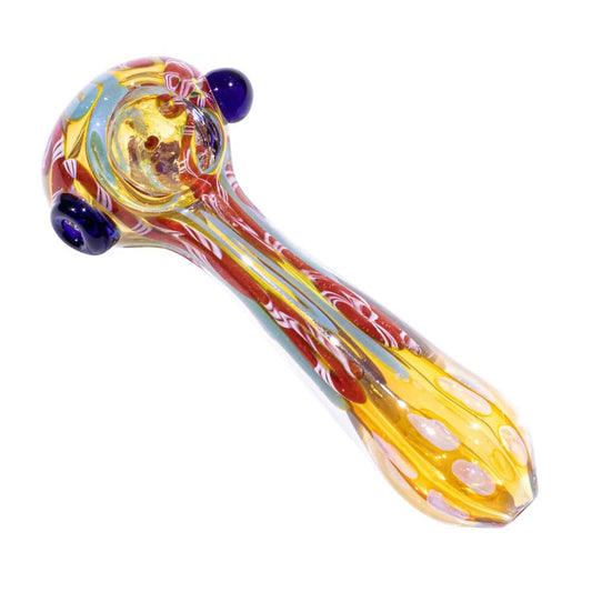 4" Gold Fumed Polkadot Spoon Pipe image 1
