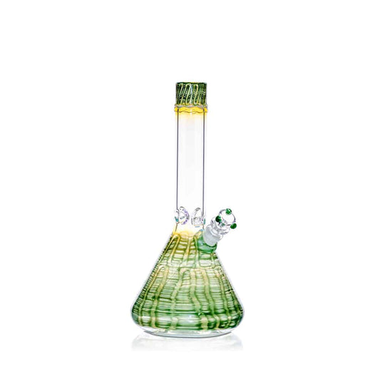 HVY Glass 12" Raked Green Beaker Bong image 1