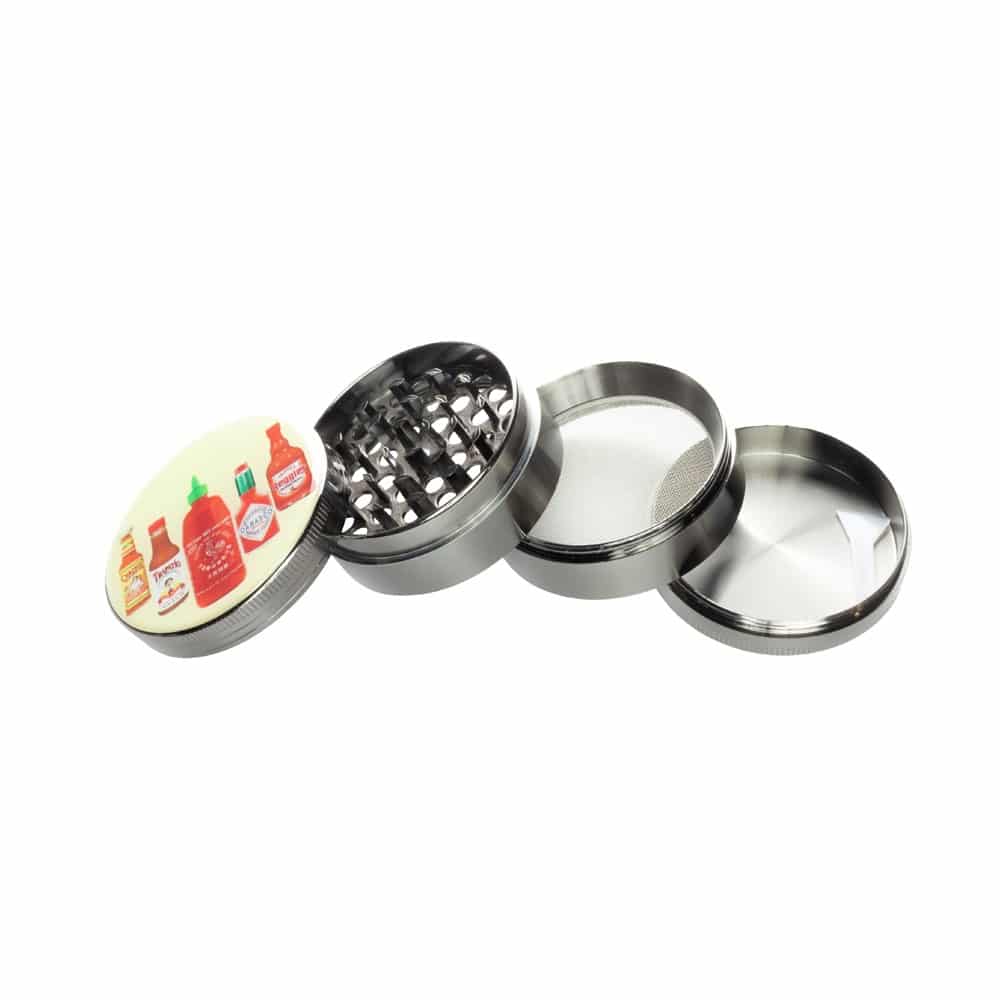Sky High 4-Piece Herb Grinder - Hot Sauce - 63mm image