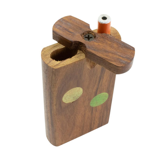 Large Wood Dugout Case With Metal Cigarette Pipe image 1