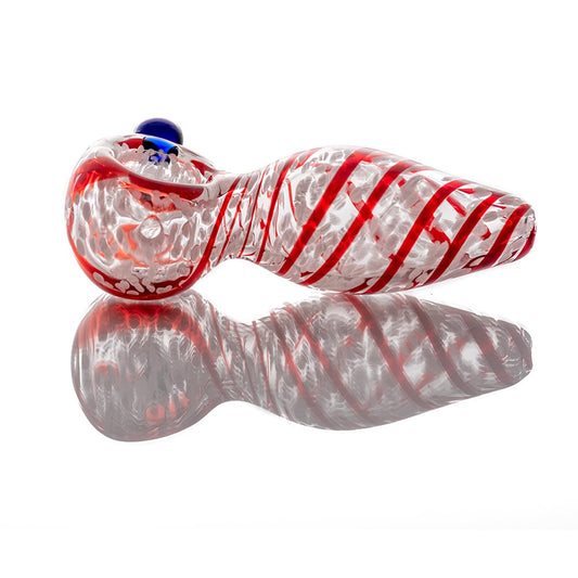 3.5" Fritted Candy Cane Swirl Spoon Pipe image 1