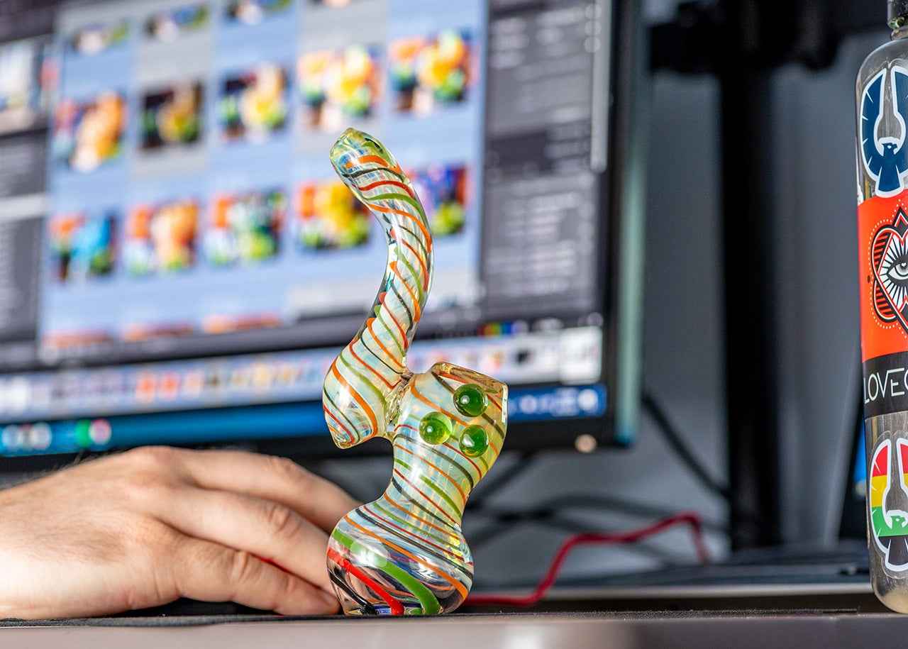 6" Swirl Color Fumed Bubbler
