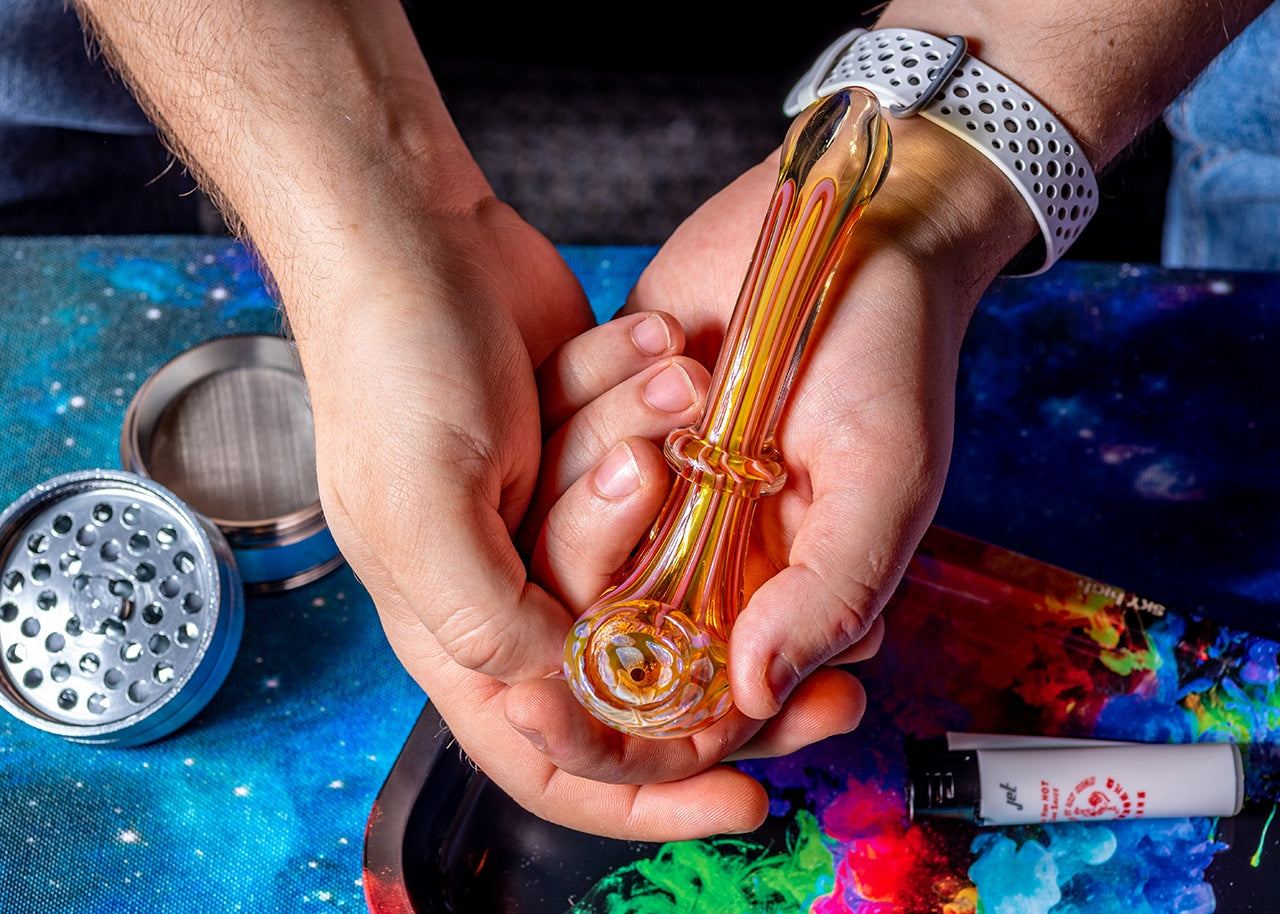 4.5" Gold Fumed Swirl Sherlock Pipe image 9