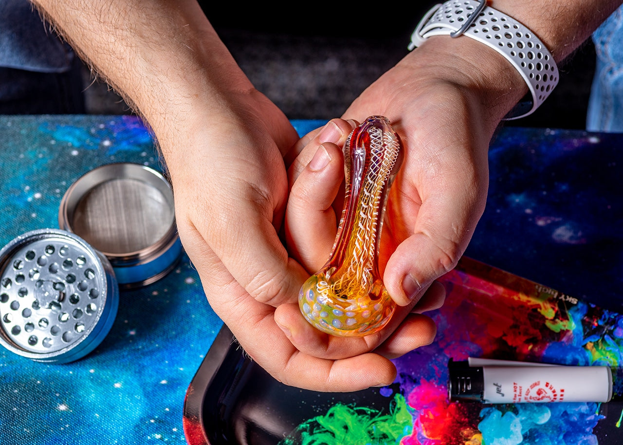 3.5" Gold Fumed Honey Spoon Pipe image 10