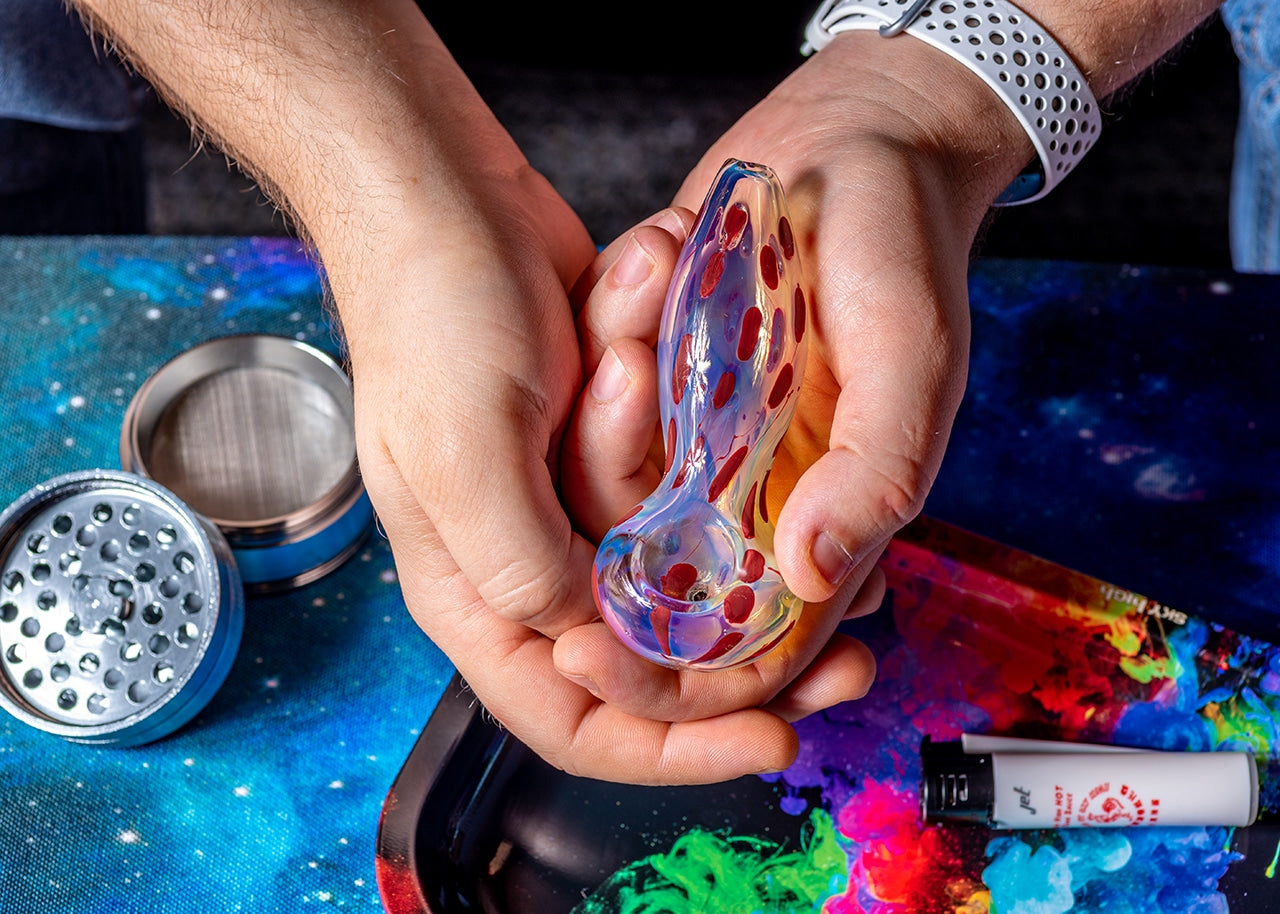 3.5" Silver Fumed Polkadot Spoon Pipe image 9