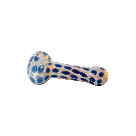 4" Silver Fumed Colorful Dotted Spoon Pipe image 1