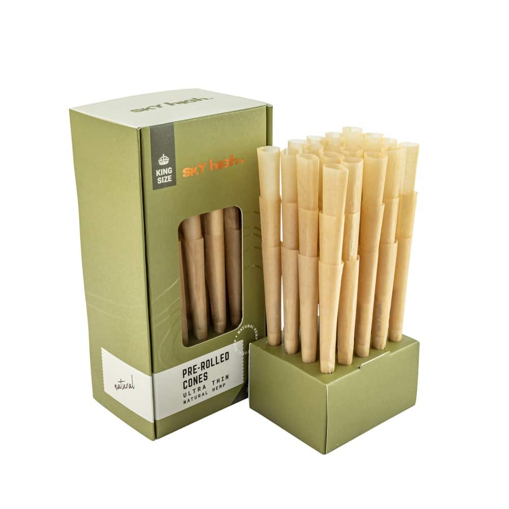 Sky High Natural Hemp Pre-Rolled Cones - King Size - 60 Pack image
