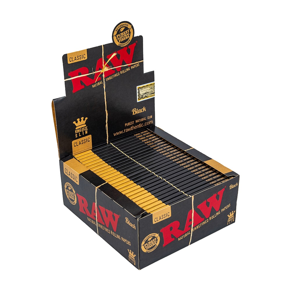 RAW Classic Black Rolling Papers - 1 1/4" image 3