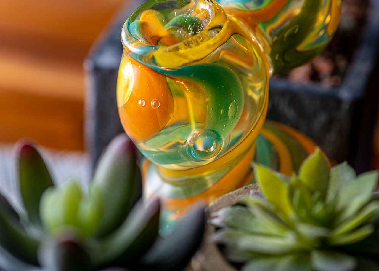 10" Swirled Multicolor Bubbler