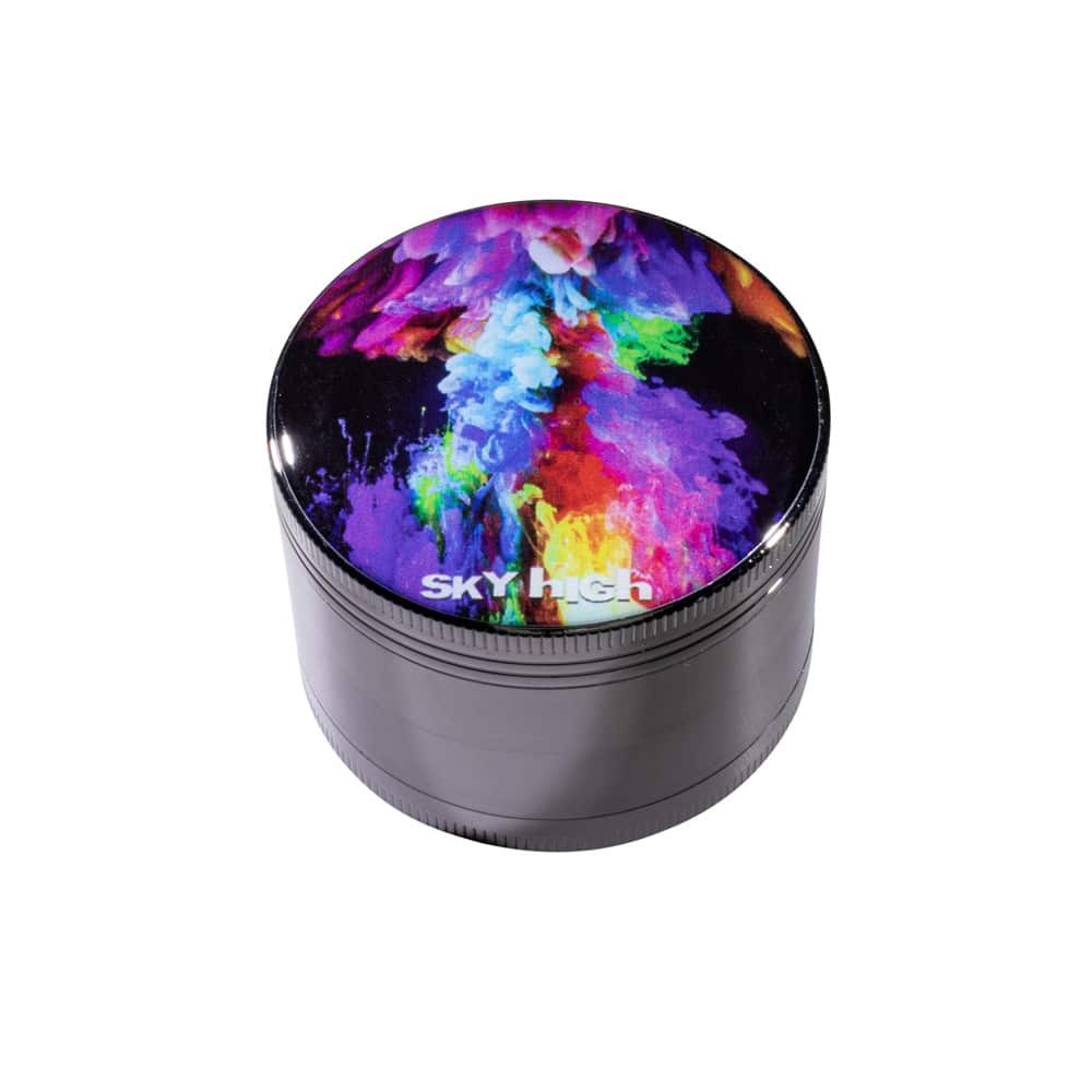Sky High 4-Piece Herb Grinder - Rainbow Ink image 0