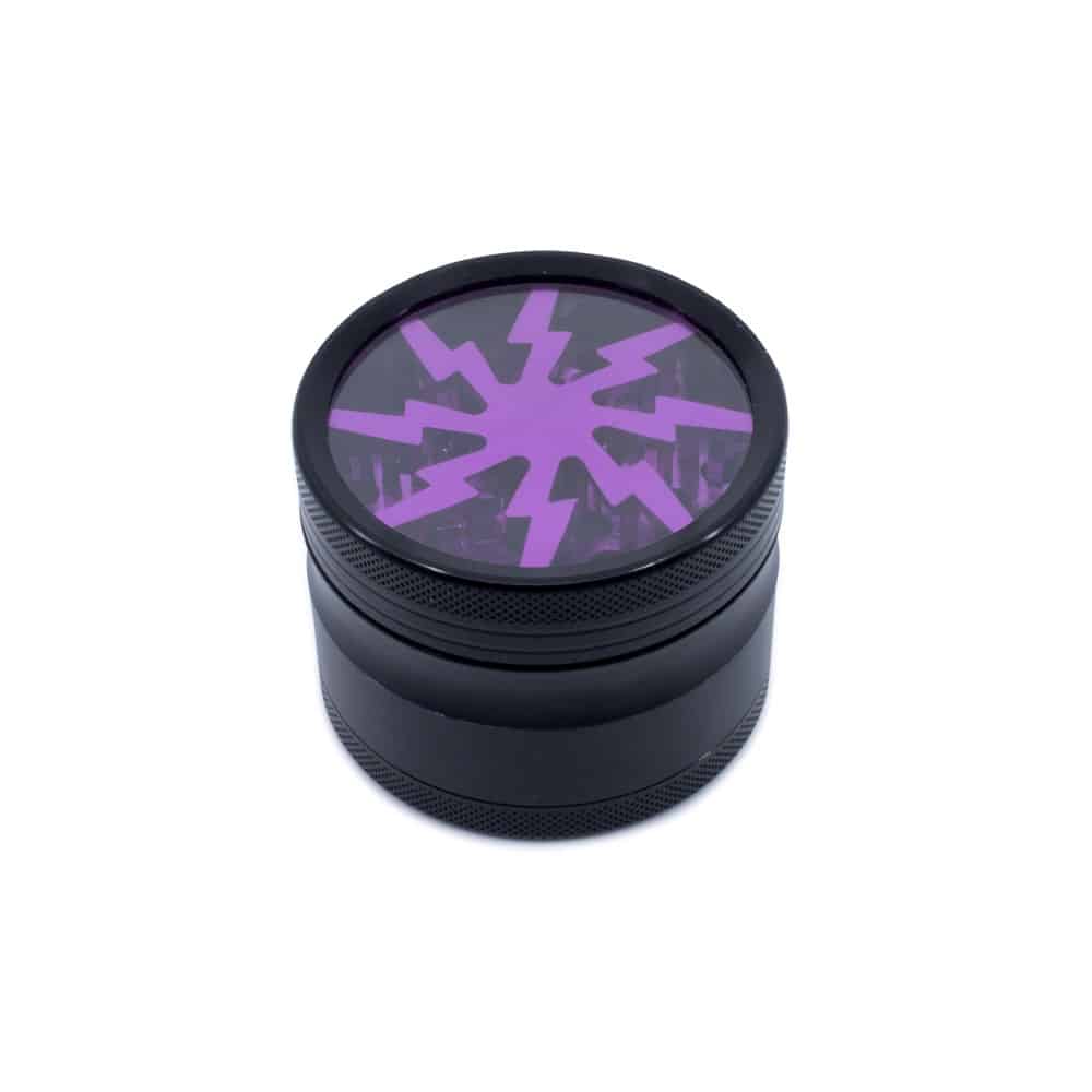 Lightning Bolt 4-Piece Herb Grinder - 63mm - Purple image