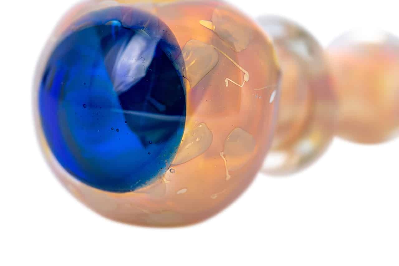 4.5" Gold Fumed Stickered Ring & Dotted Spoon Pipe image 2