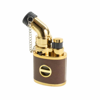 Scorch Torch Easy Cap - Single Jet Flame Lighter - Gold &amp; Brown image