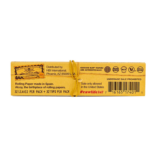 RAW Classic Connoisseur Rolling Papers with Tips - King Sized image 1