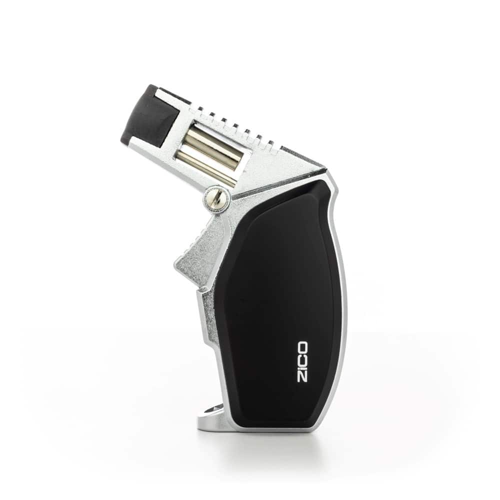 Zico Torch ZD-58 Single Jet Flame Lighter - Black &amp; Silver image