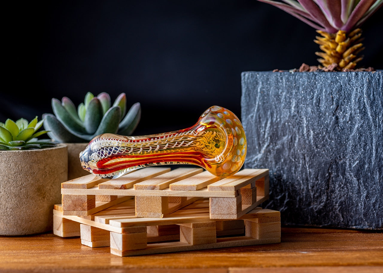 3.5" Gold Fumed Honey Spoon Pipe image 8