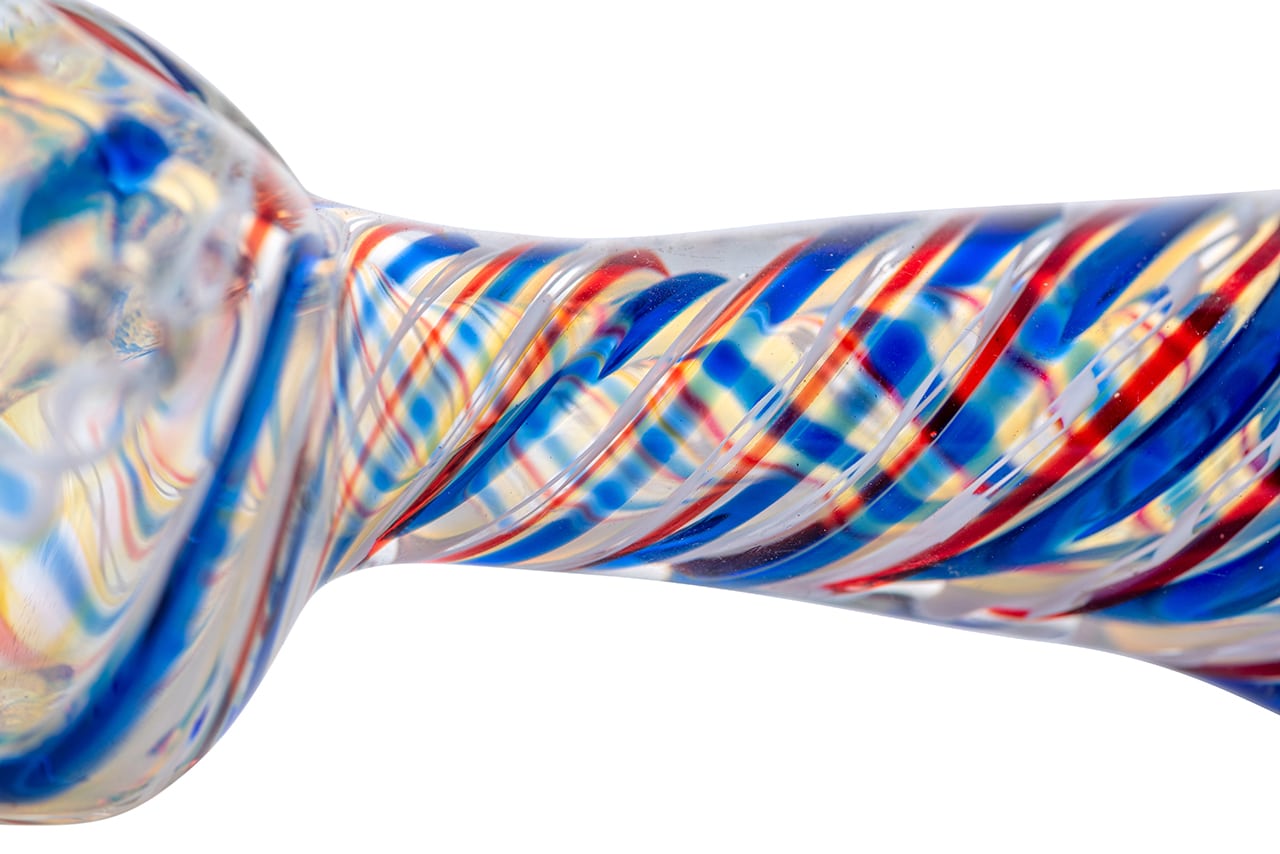 4" Silver Fumed Twisted Spoon Pipe image 5
