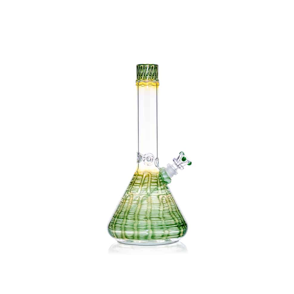 HVY Glass 12" Raked Green Beaker Bong image 0