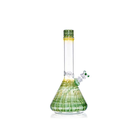 HVY Glass 12" Raked Green Beaker Bong image 0