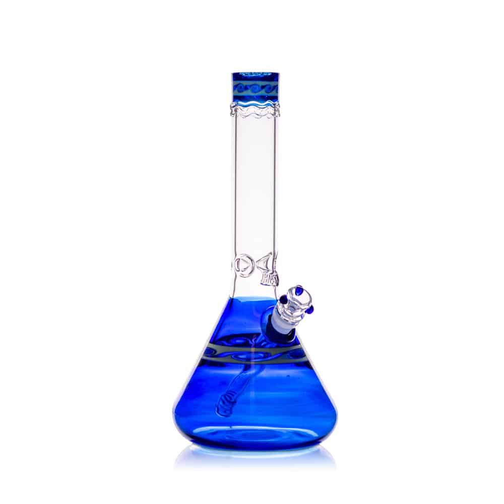 HVY Glass 12" Blue Wave Beaker Bong image 1