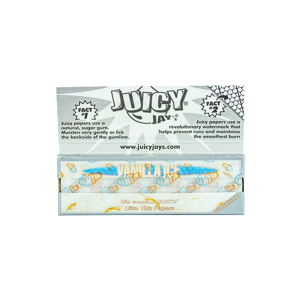 Juicy Jay's Super Fine Rolling Papers - Vanilla Ice - 1 1/4"