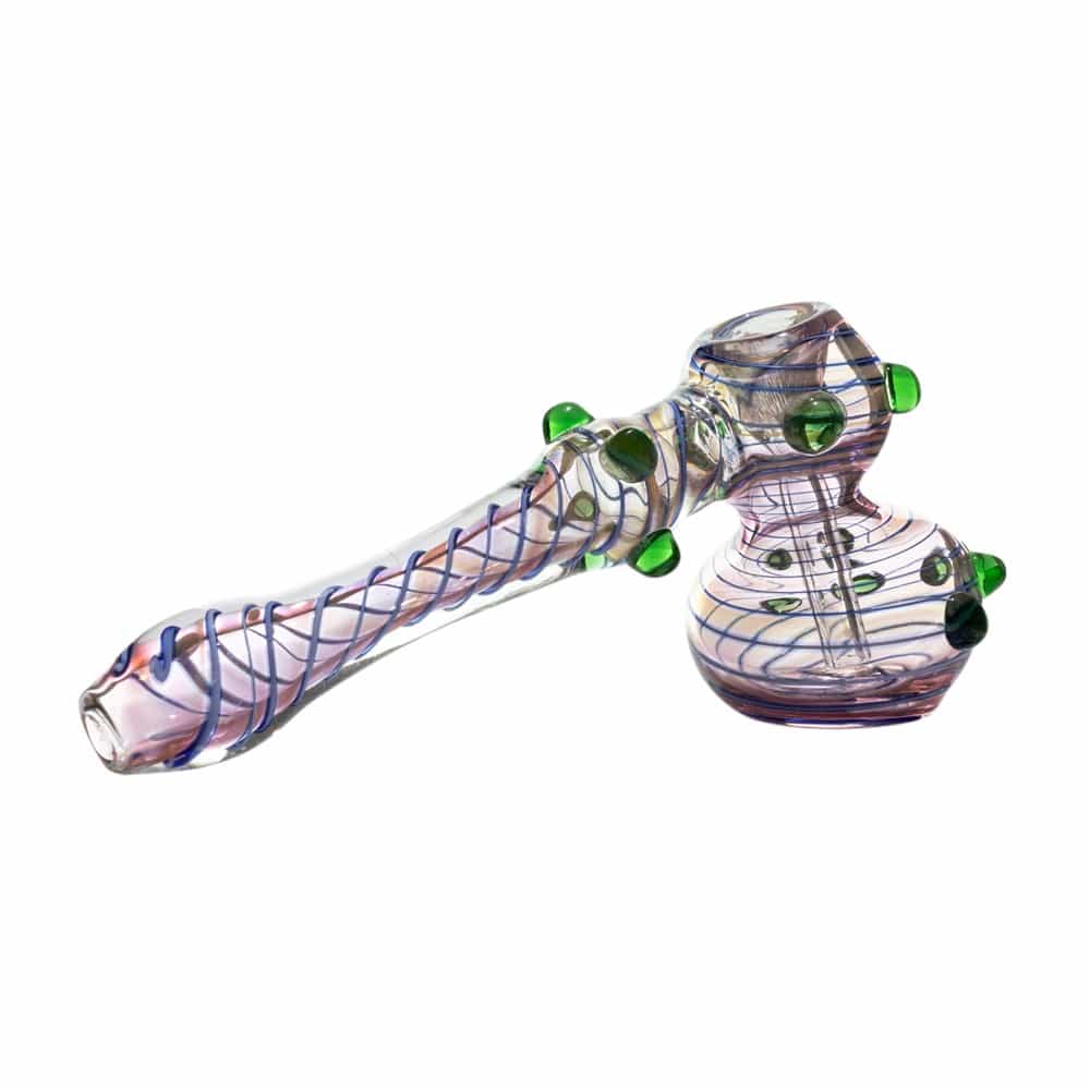 6" Color Swirl Fumed Hammer Bubbler image 0