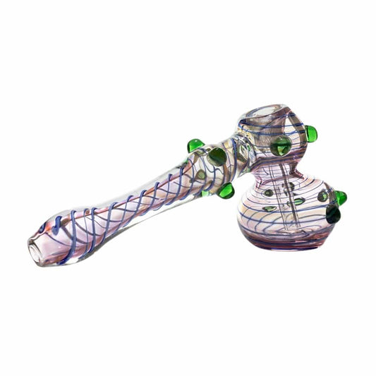 6" Color Swirl Fumed Hammer Bubbler image 0