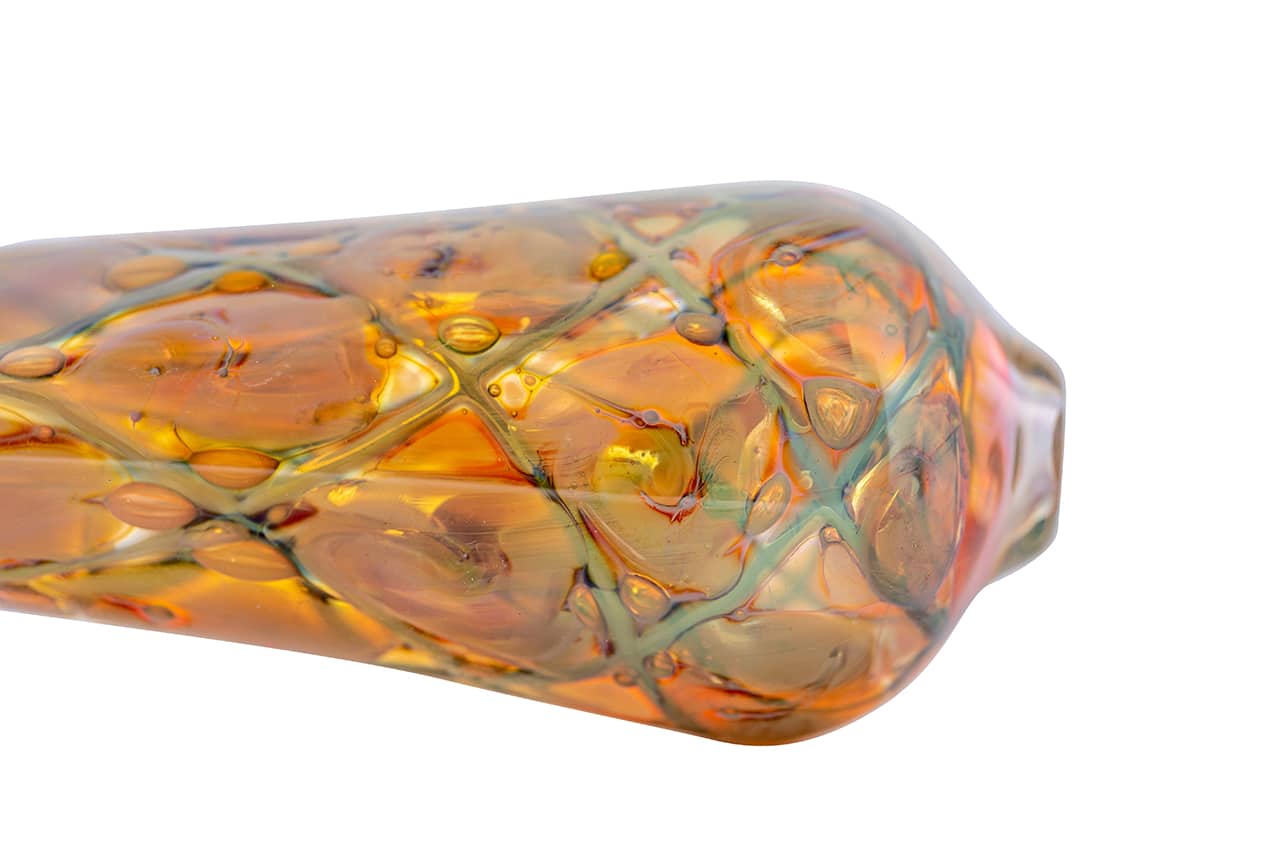 4.5" Gold & Silver Fumed Double Dotted Net Design Spoon Pipe image 4