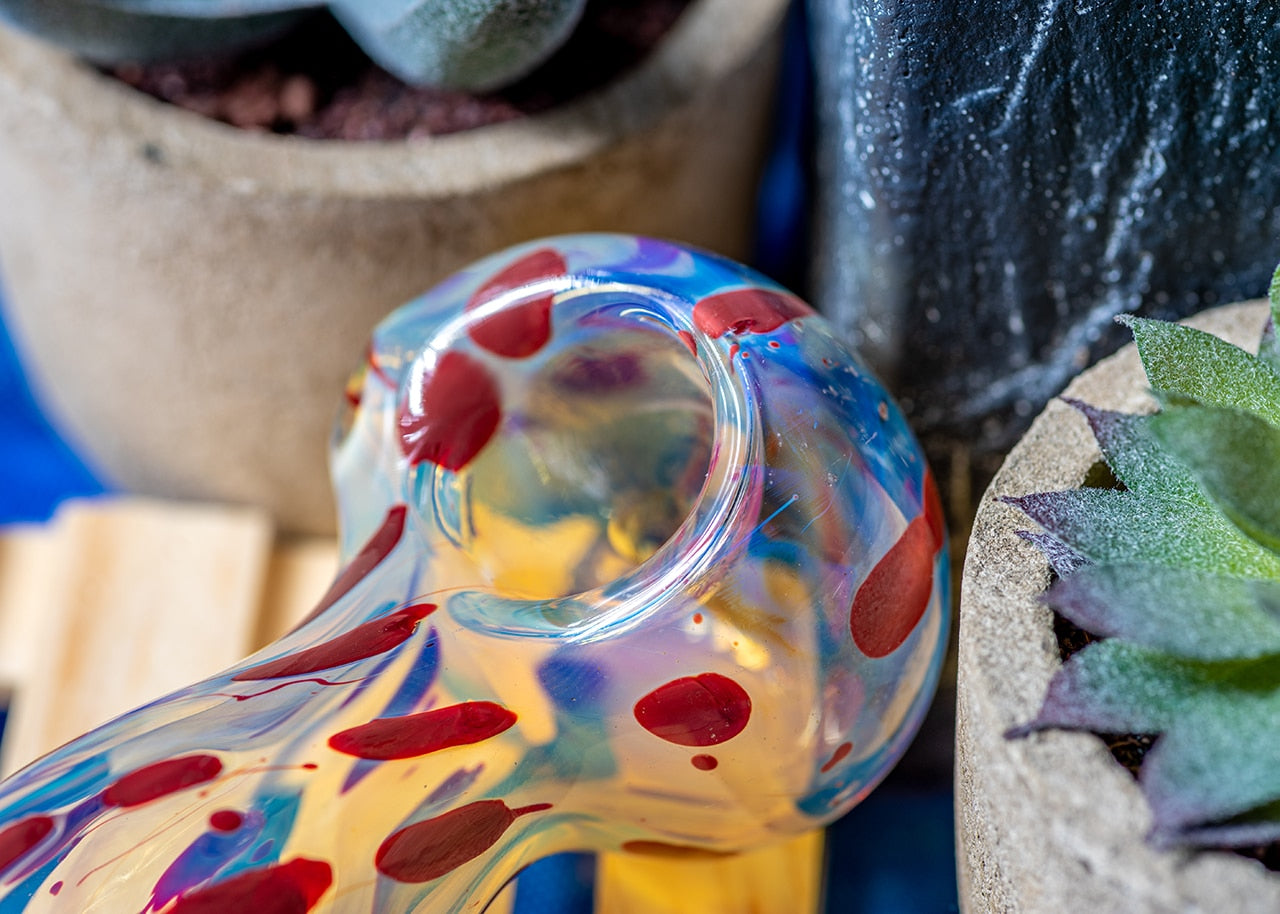 3.5" Silver Fumed Polkadot Spoon Pipe image 8