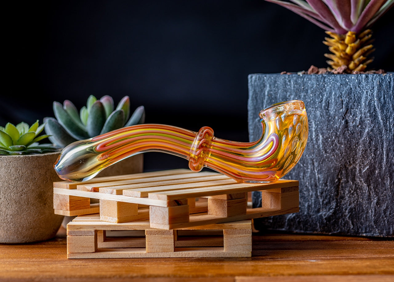 4.5" Gold Fumed Swirl Sherlock Pipe image 7