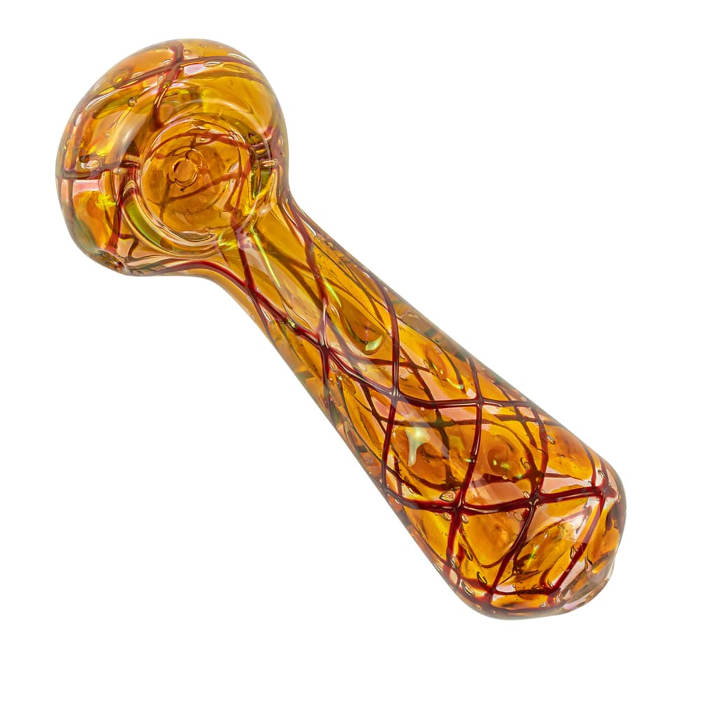 4.5" Gold & Silver Fumed Double Dotted Net Design Spoon Pipe image 8