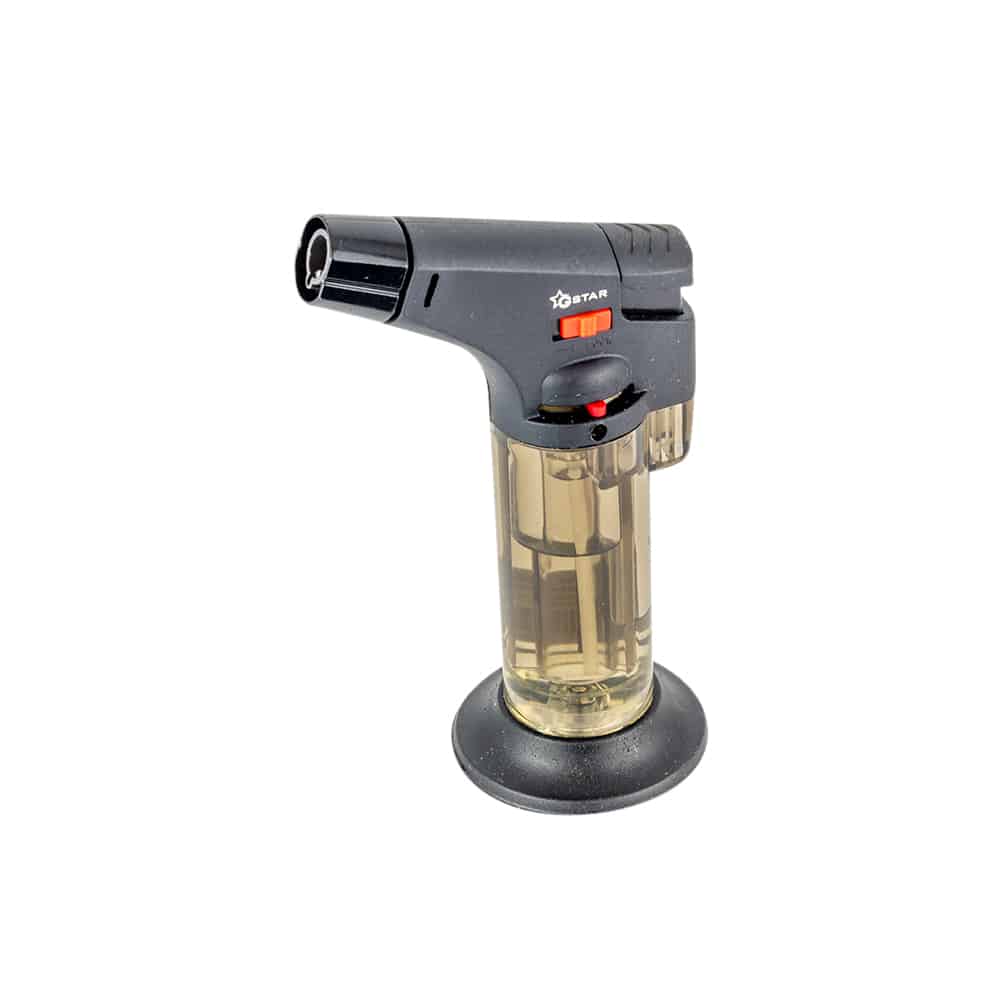 GSTAR - Single Jet Flame Torch Lighter - Transparent w/ Stand - Black image