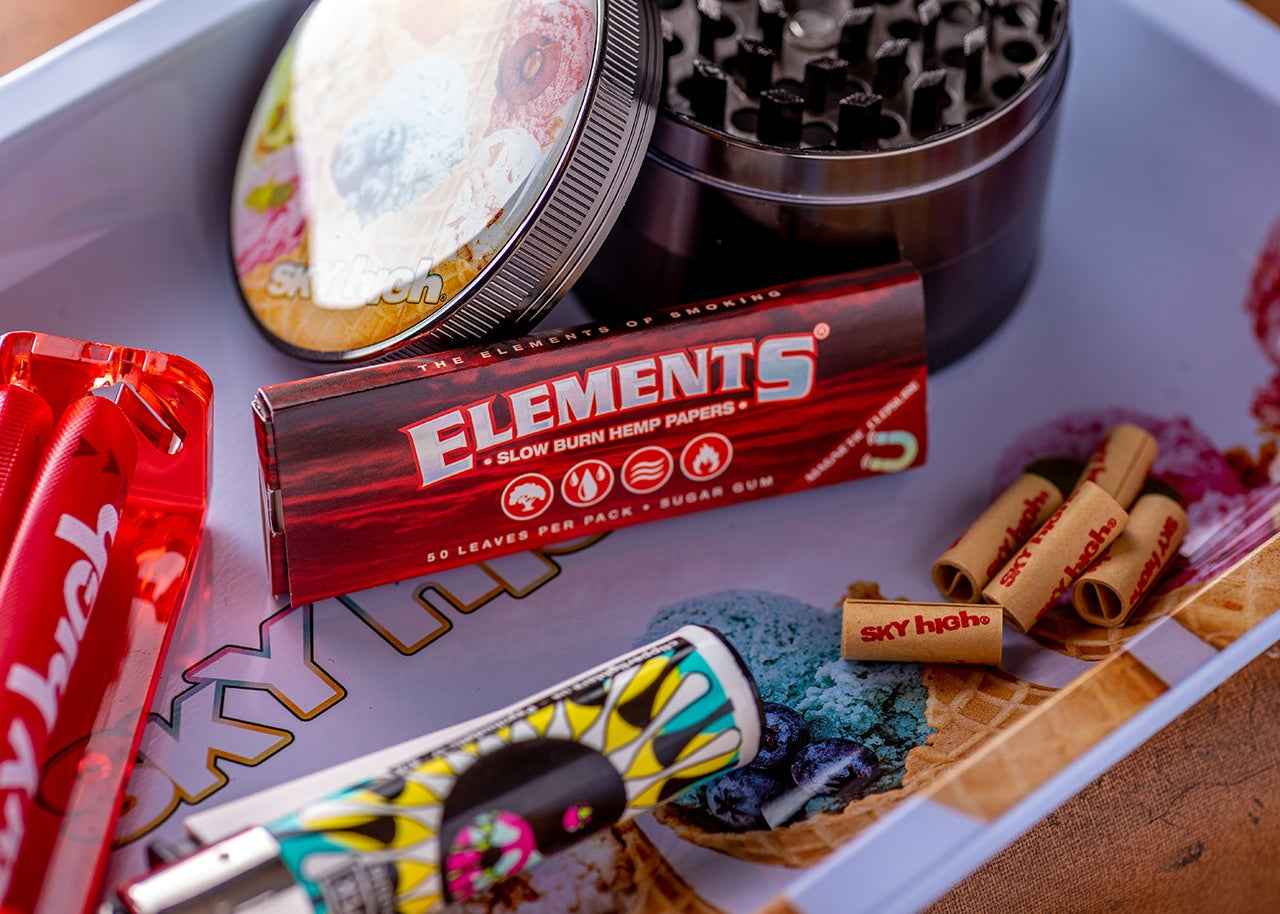 Elements Red Slow-Burn Hemp Rolling Papers - 1 1/4"