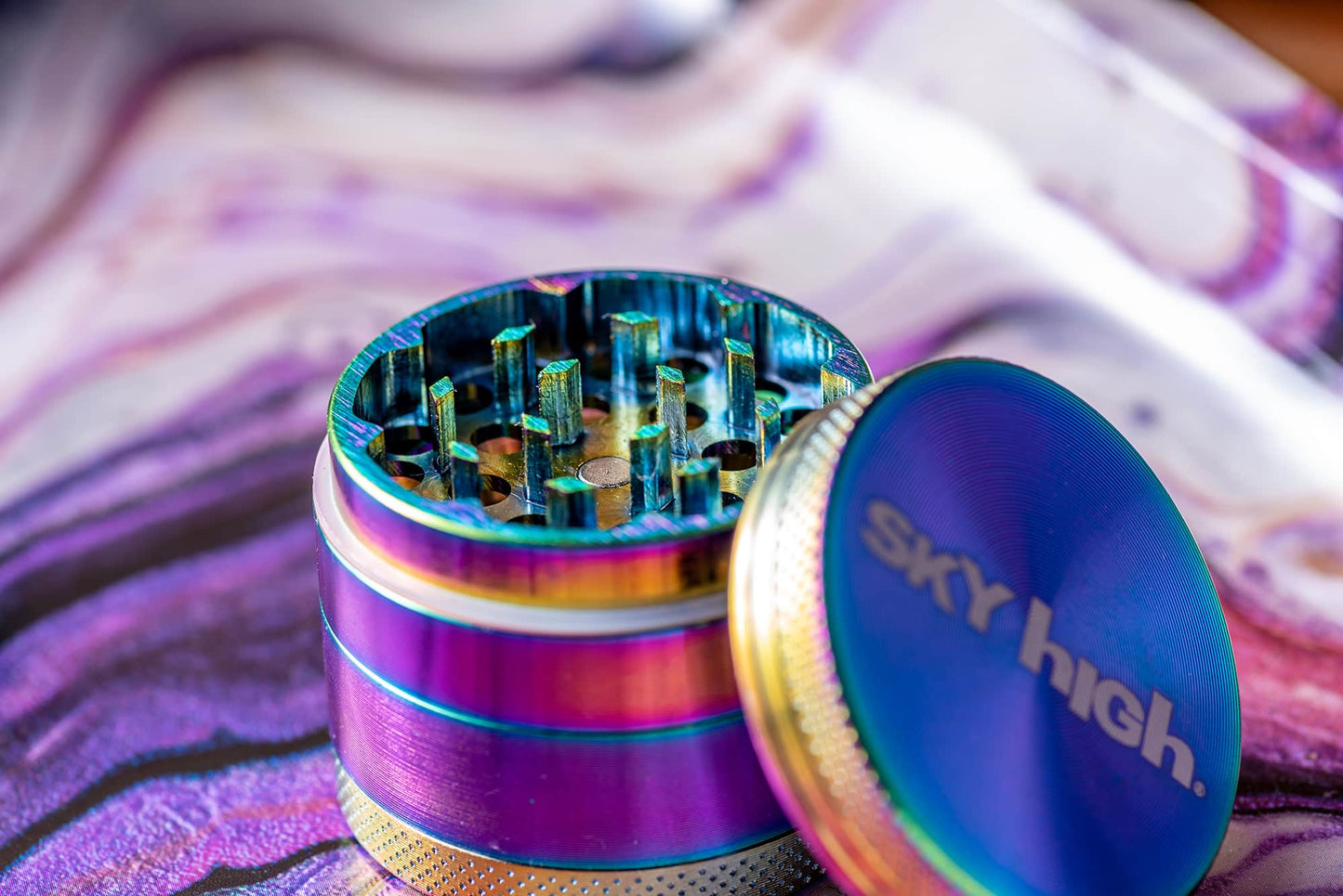 Rolling Tray &amp; Grinder Bundle - Amethyst x Rainbow image 3