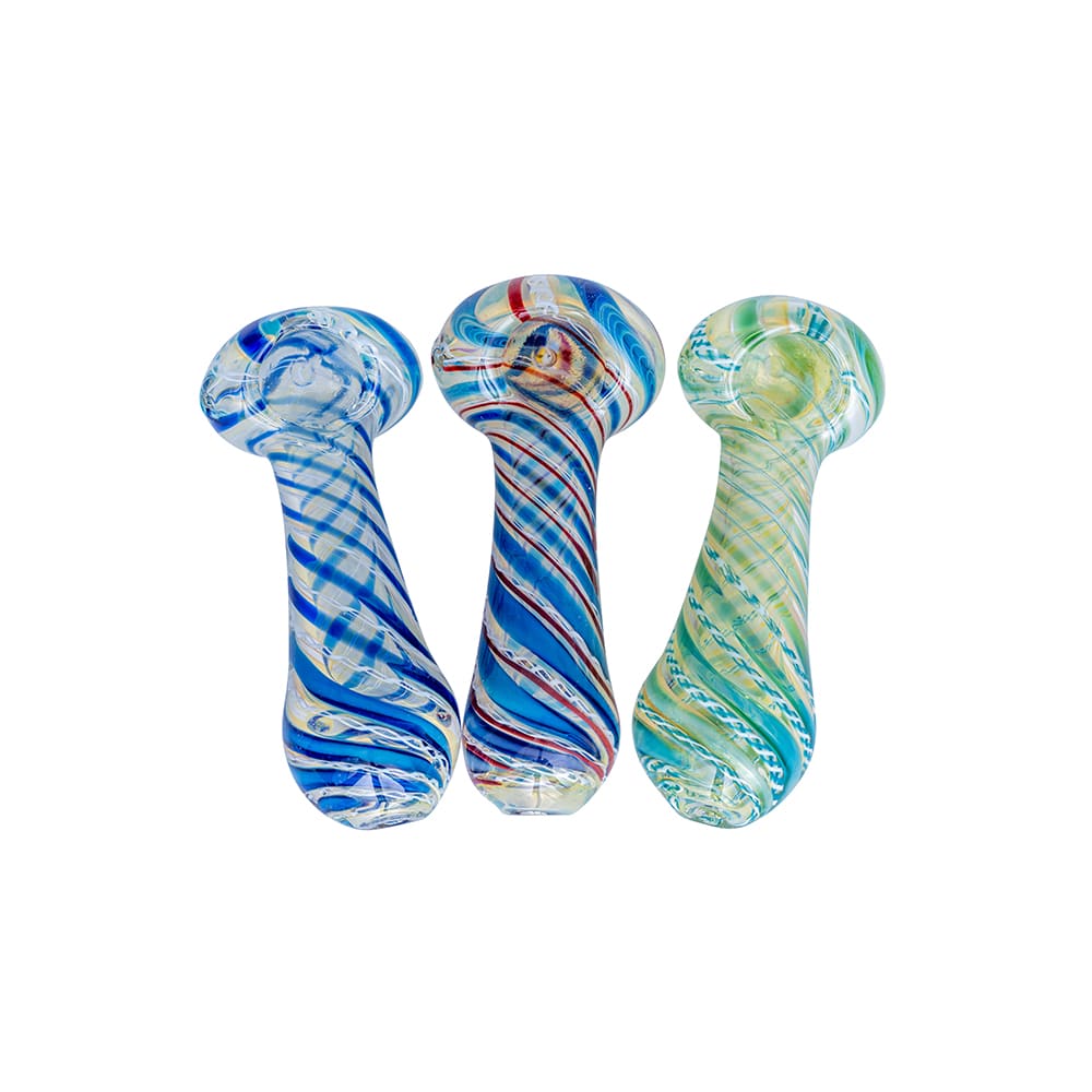 4" Silver Fumed Twisted Spoon Pipe image 0