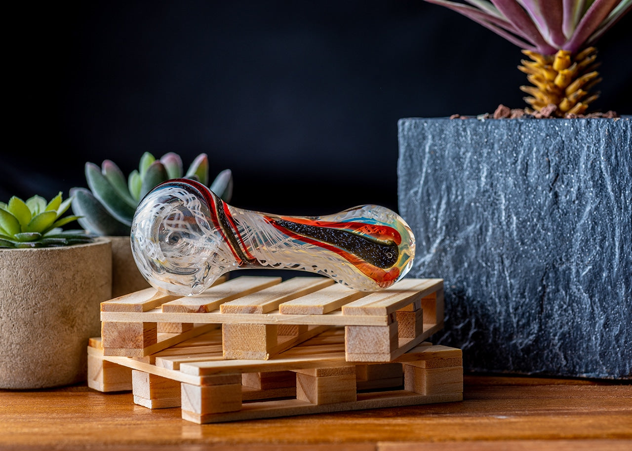 3.5" Dichro Silver Fumed Twisted Spoon Pipe image 10