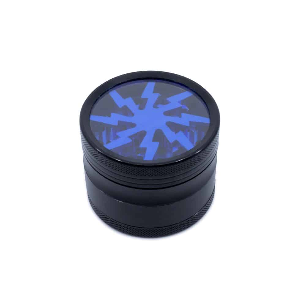 Lightning Bolt 4-Piece Herb Grinder - 63mm - Blue image