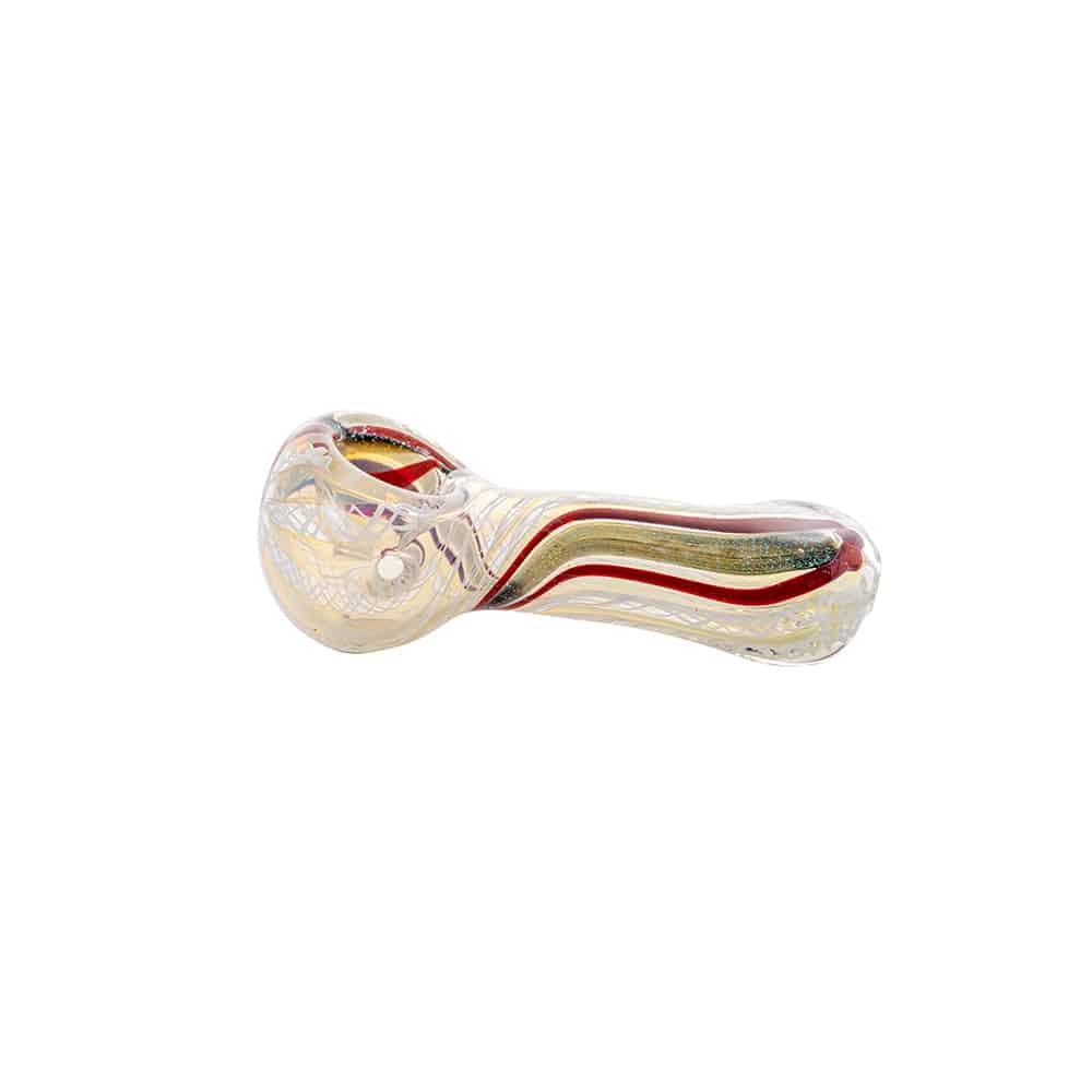 3.5" Dichro Silver Fumed Twisted Spoon Pipe image 3