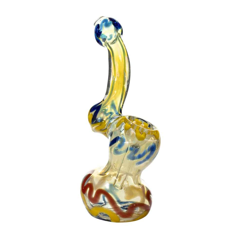 6" Swirled Rasta Color Fumed Bubbler image 1