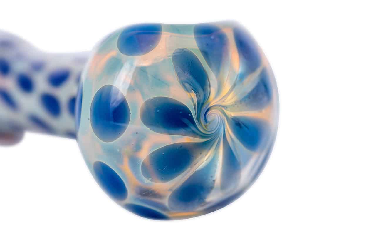 4" Silver Fumed Colorful Dotted Spoon Pipe image 4