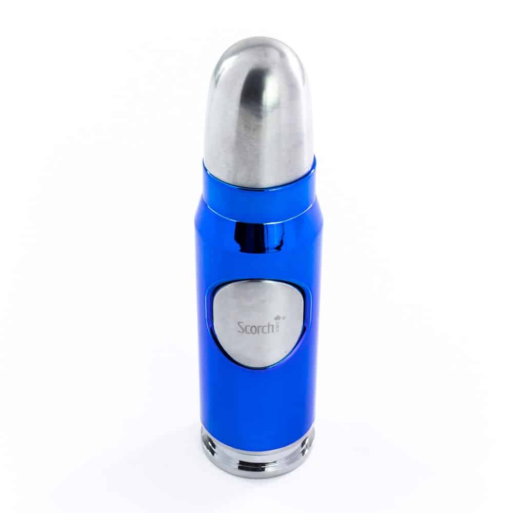 Scorch Torch Bullet - Single Jet Flame Lighter - Silver &amp; Blue image