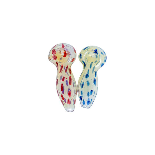 3.5" Silver Fumed Polkadot Spoon Pipe image 0