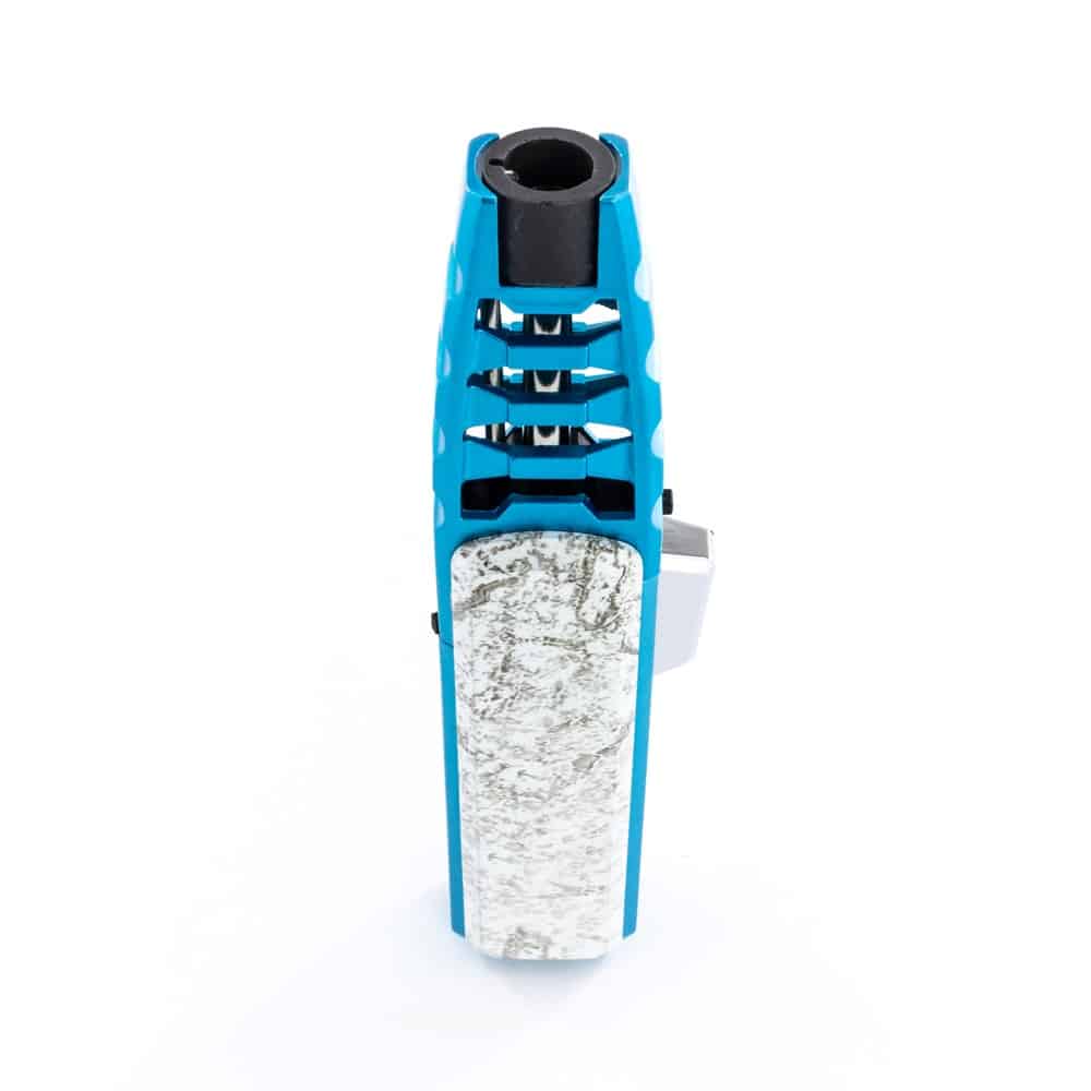 Scorch Torch Skyscraper - Single Jet Flame Lighter - Marble &amp; Blue image