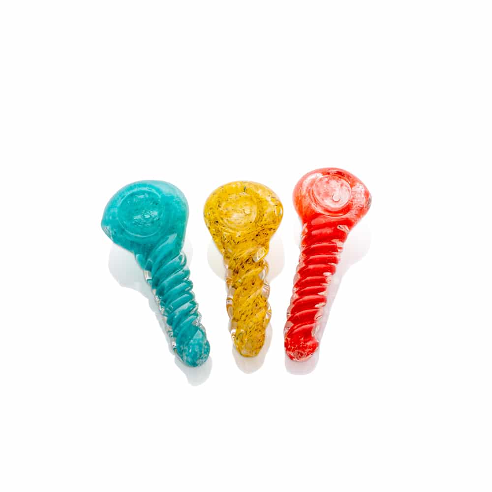 3" Frit Twisted Peanut Spoon Pipe image 0