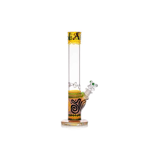 HVY Glass 10" Gold Swirl Straight Tube Bong image 0