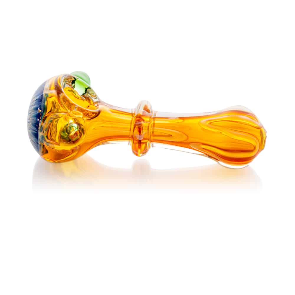 4.5" Gold Fumed Honeycomb & Ring Spoon Pipe image 2
