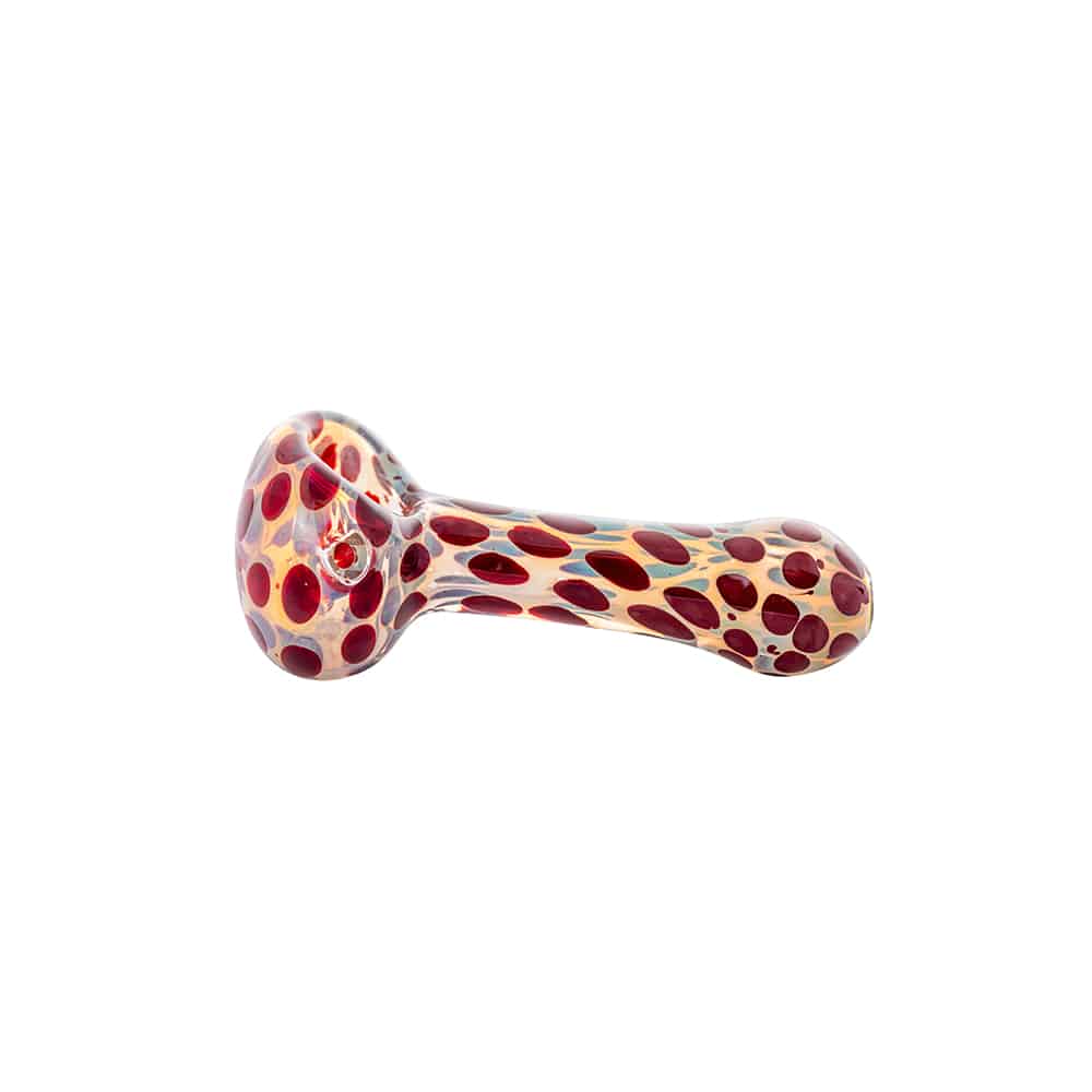 4" Silver Fumed Colorful Dotted Spoon Pipe image 2