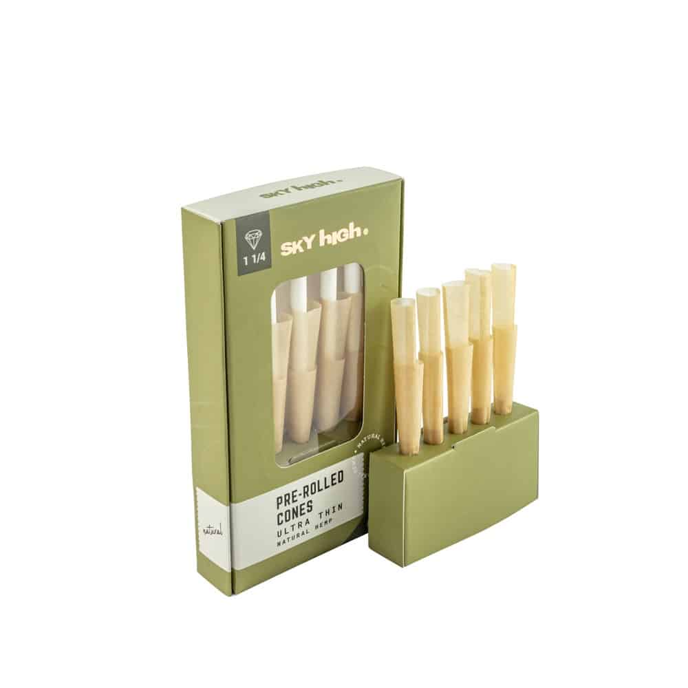 Sky High Natural Hemp Pre-Rolled Cones - 1 1/4" image 3